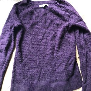 Purple knit scoop sweater